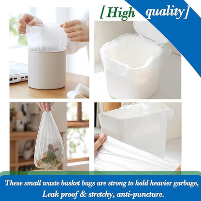 0.5 Gallon 350 pcs Mini Clear Trash Bags, Tiny Strong Garbage Bags, Small
