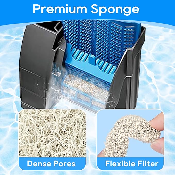 20PCS Ammonia Reducer Filter Pads Compatible with Aqueon Filter 10, Fish Tank Filters Replacement Filter Cartridges for Aqueon Quietflow LED PRO & SmartClean Aquarium Fish Tank Power Filter