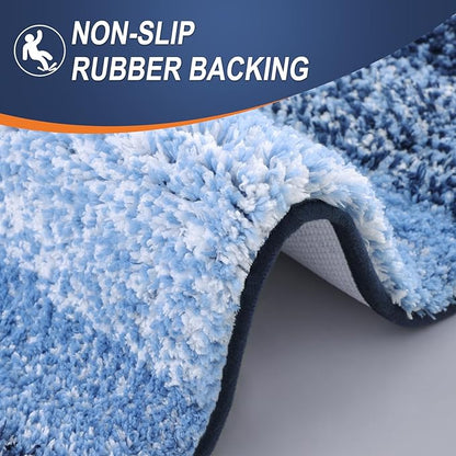 OLANLY Large Bathroom Rugs Mat 54x24, Extra Soft Absorbent Microfiber Bath Rugs, Rubber Backing, Quick Dry, Machine Washable Bath Mats for Bathroom Floor, Tub and Shower, Home Decor Accessories, Navy