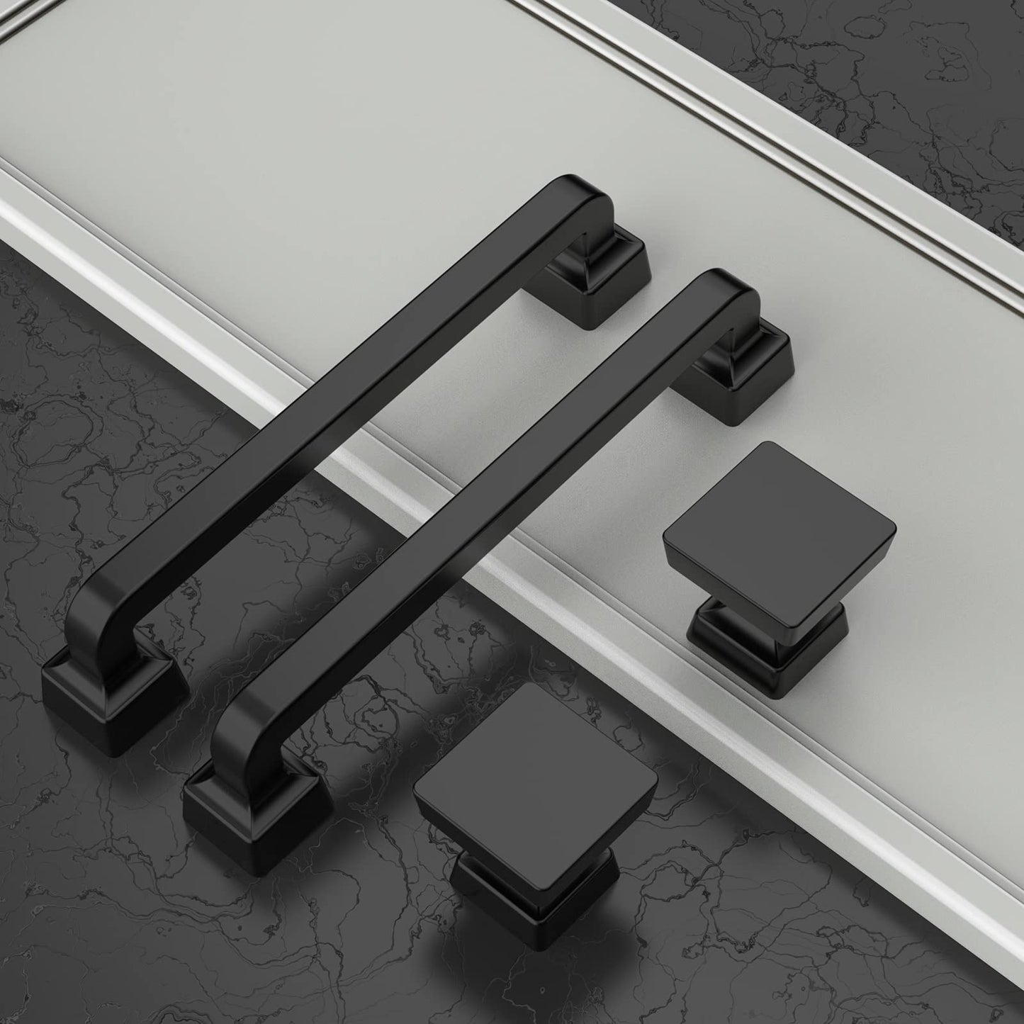 Asidrama 10 Pack 1-1/4 inch Matte Black Kitchen Cabinet Knobs - Dresser & Drawer Knobs - Zinc Cabinet Hardware