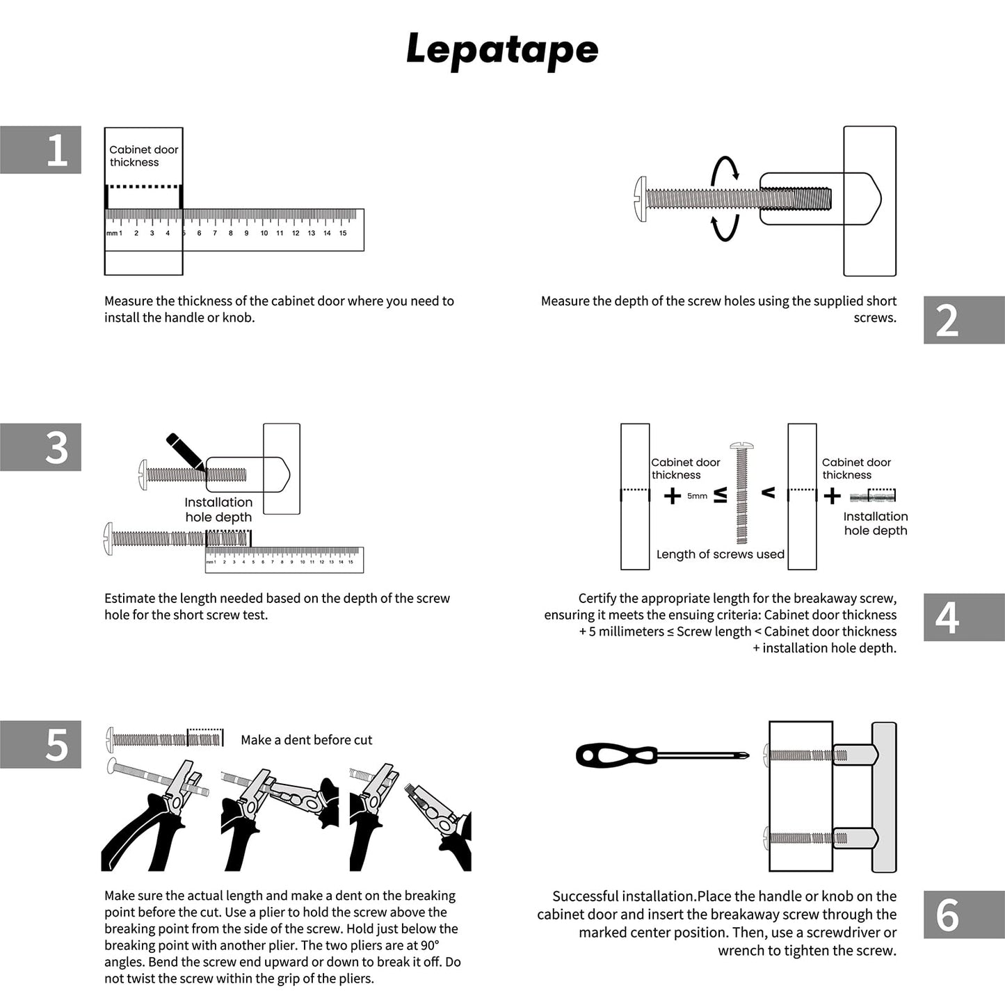 Lepatape 10 Pack Cabinet Knobs Black Dresser Drawer Knobs - Black Kitchen Cabinet Pulls T Bar Kitchen Hardware