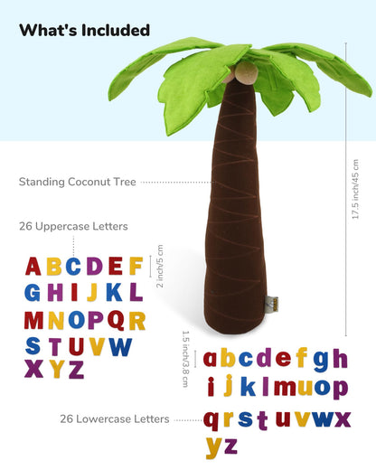 CHEFAN Felt Letter Tree, Freestanding Coconut Tree, Alphabet Game Set Props from The Childhood Favorite Book for Early Education Home Classroom Play