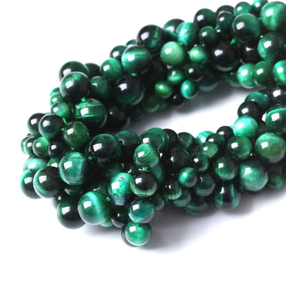 32PCS 12MM AAA Green Tiger Eye Stone Beads Natural Gemstone Bead Crystal Healing Energy Jewelry Making DIY 15 inches