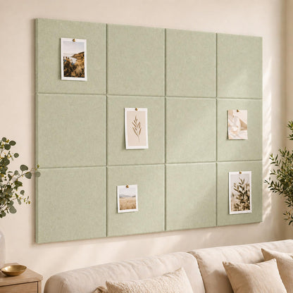 Baysola Felt Bulletin Board Panels 48 x 36 Inch Self Adhesive Wall Tiles Cork Board Alternative for Office Classroom Photos Notes 12 Pack