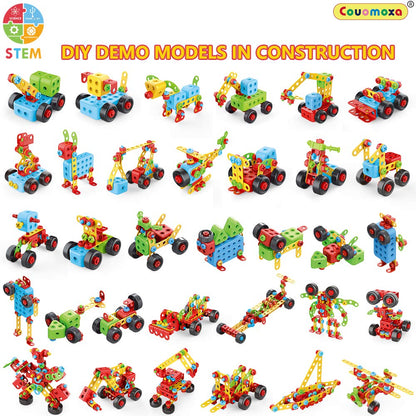 COUOMOXA 404 Pcs Building Toys STEM for Kids: 62 DIY Demo Models Construction Creative Set - Educational Toy for 5 6 7 8 9 10+ Years Old Kids Home School - Birthday Gift for Boys Girls