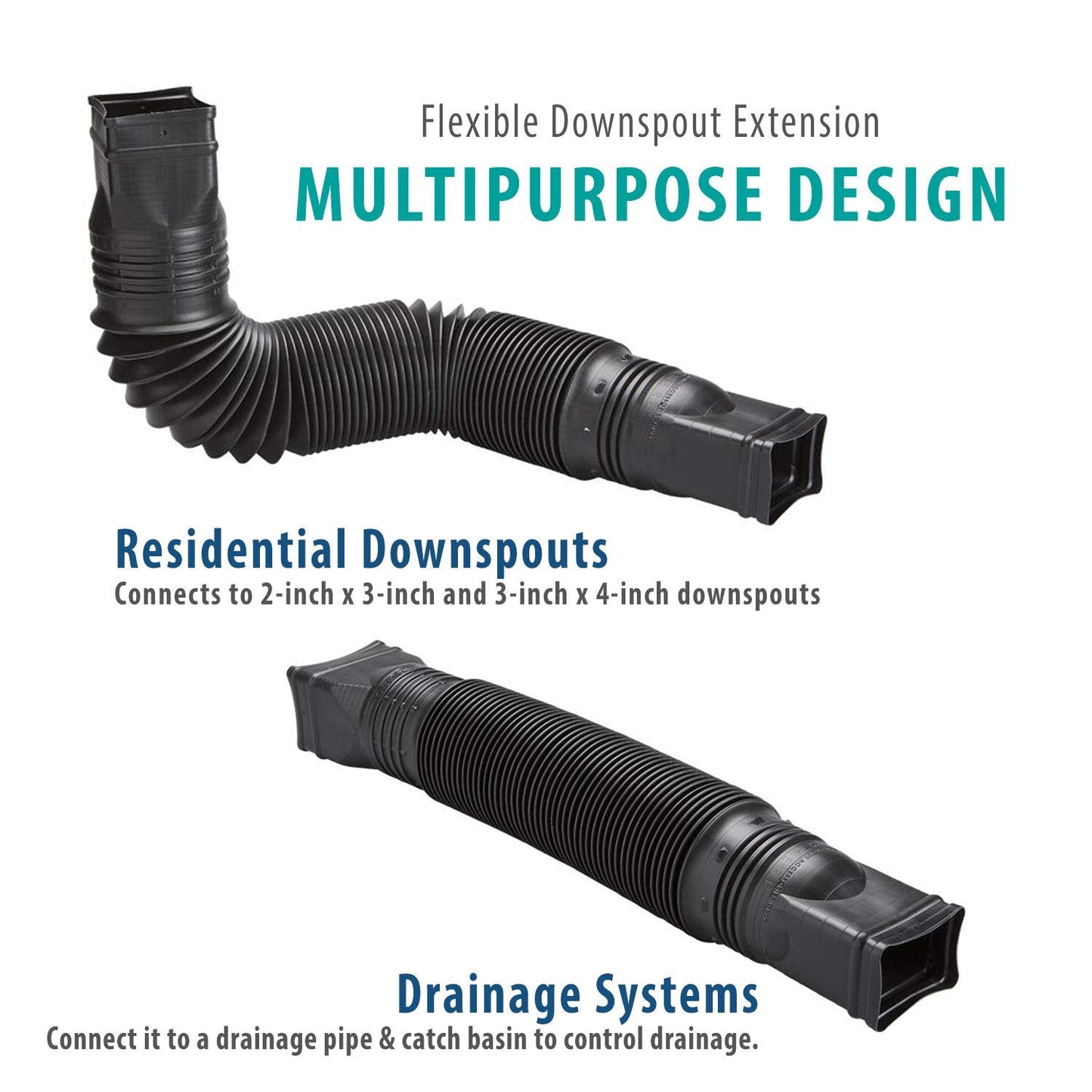 Amerimax Green Flexible Downspout Extension Gutter Connector Rainwater Drainage