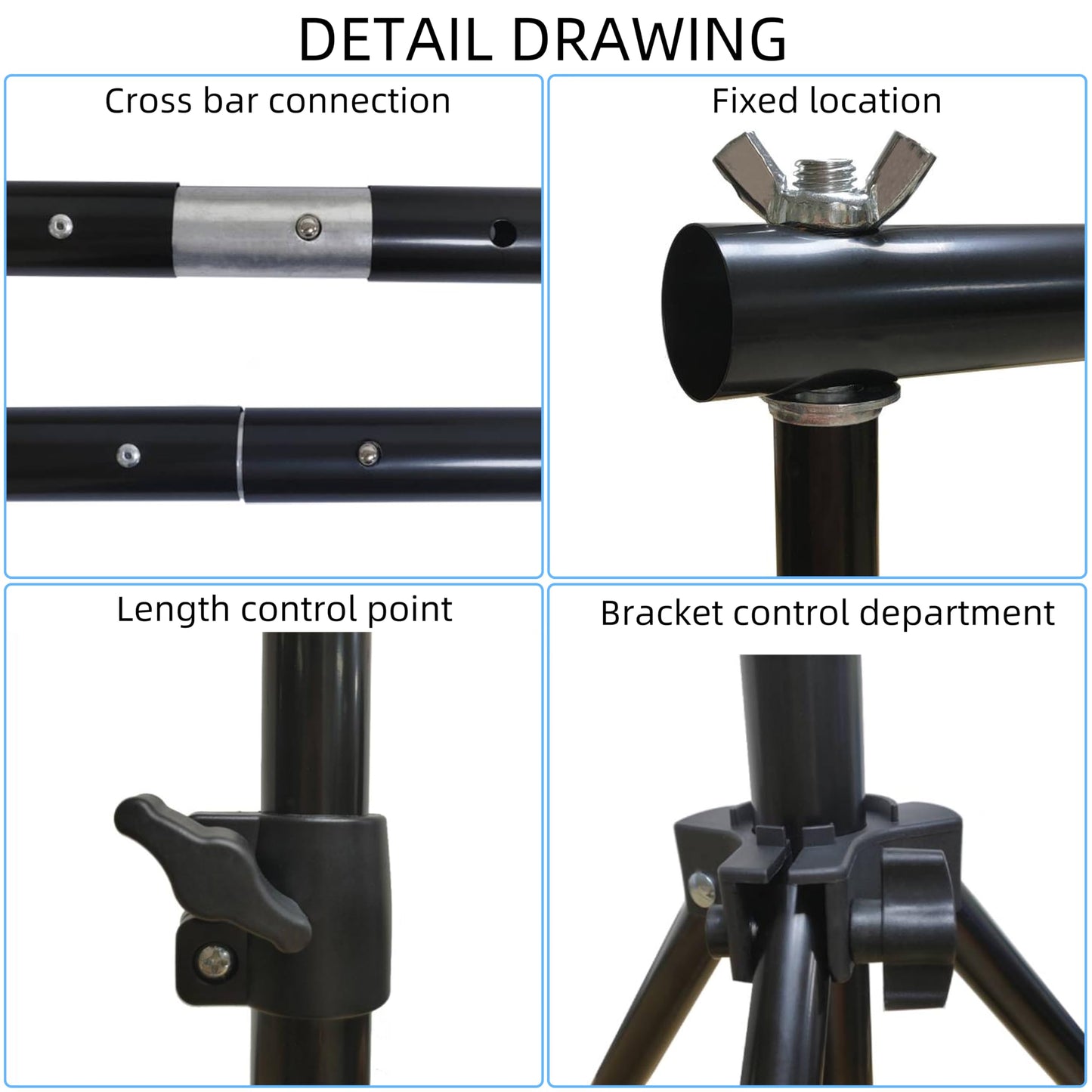 Photo Backdrop Stand, 10x9ft(WxH) Adjustable Photography Backdrop Stand, Aluminum Alloy Studio Photo Background Stand Support System for Party, Wedding, Photography, Advertising Display