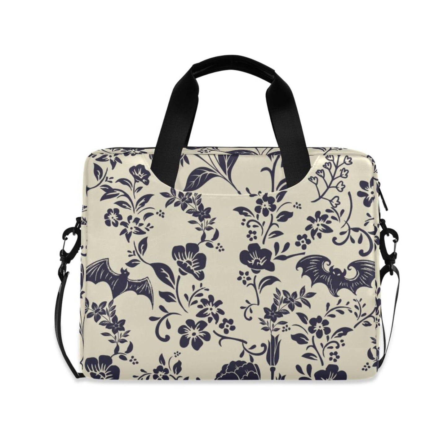 Goth Bat Flower Laptop Case 15.6 inch Computer Bag Waterproof Laptop Briefcase Laptop Bag for Women & Men
