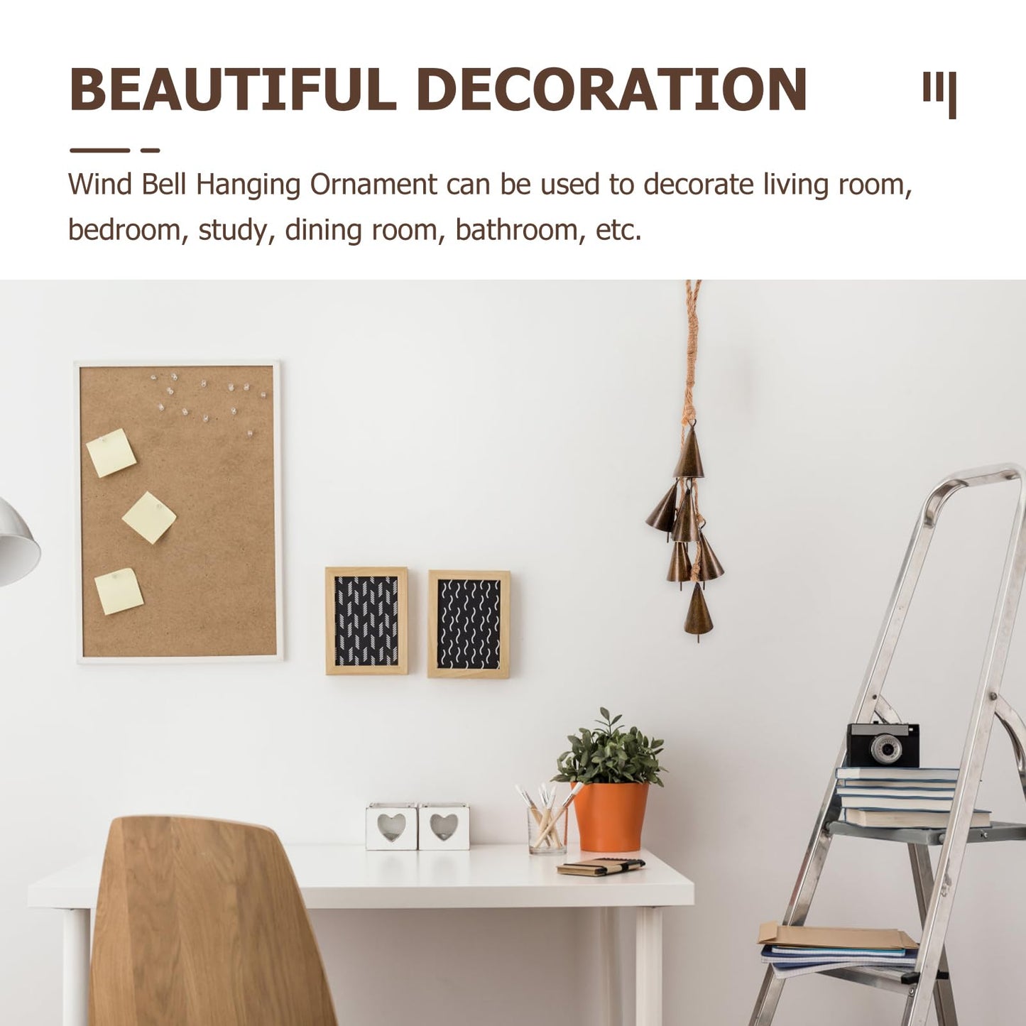 GANAZONO Outdoor Decor Witch Bells Door Knob Hanger Wind Chimes Hanging Bells with Rope Wreath Handmade Handicrafts Rustic Witchcraft Supplies for Home Room Garden Decor A Wall Hanging Decor