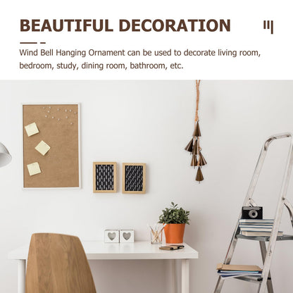 GANAZONO Outdoor Decor Witch Bells Door Knob Hanger Wind Chimes Hanging Bells with Rope Wreath Handmade Handicrafts Rustic Witchcraft Supplies for Home Room Garden Decor A Wall Hanging Decor