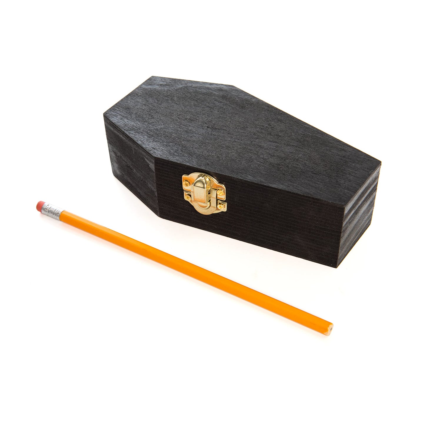 Creative Hobbies 6" Black Painted Wood Coffins - Fillable Mini Casket for Halloween Parties, Goth Decor, Small Pet Burials, Trinket Storage | 2 Pack