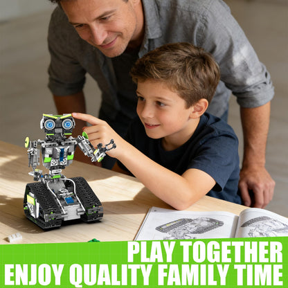 HPROMOT STEM Robot Building Sets for Kids Ages 8-16, 5-in-1 Remote Control and APP Robot Toys, 757 Pcs DIY Building Science Educational Kit, Building Block Birthday Present for Teen Boys and Girls