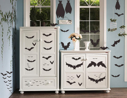 Mozamy Creative Halloween Bats Wall Decals Halloween Décor Black Bats Decals Halloween Decorations