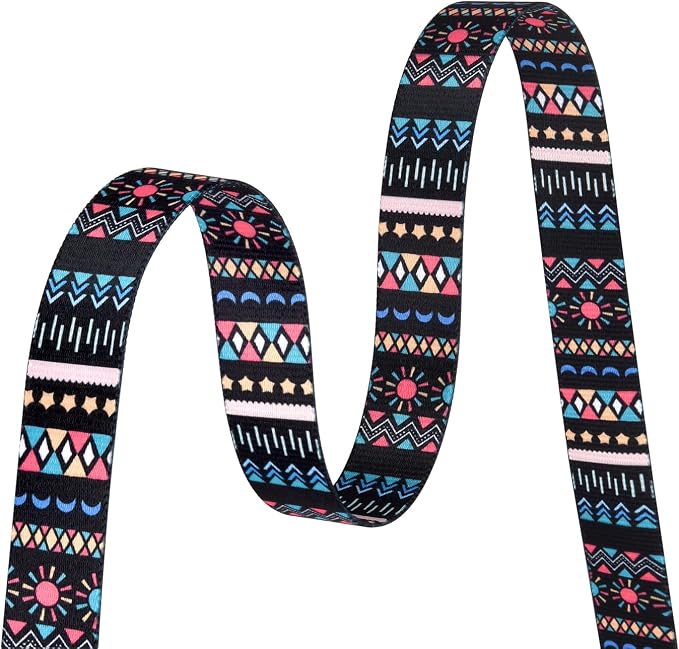 Mihqy Dog Collar with Bohemia Floral Tribal Geometric Patterns - Soft Ethnic Style Collar Adjustable for Small Medium Large Dogs(Black Bohemia,S)