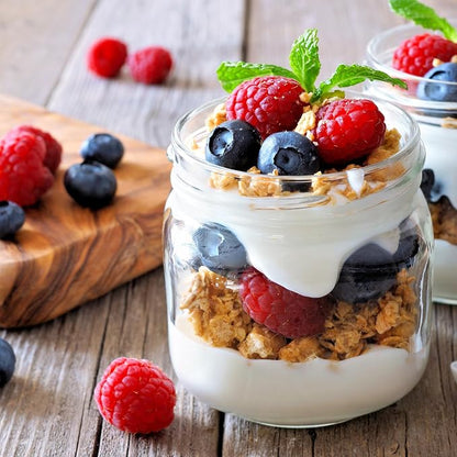 SHOWIN Overnight Oats Containers with Lids, 16oz Glass Jars with Lids 8 pcs, Apricot, Wide Mouth Mason jars for Salad, Yogurt, Snacks, Meal Prep
