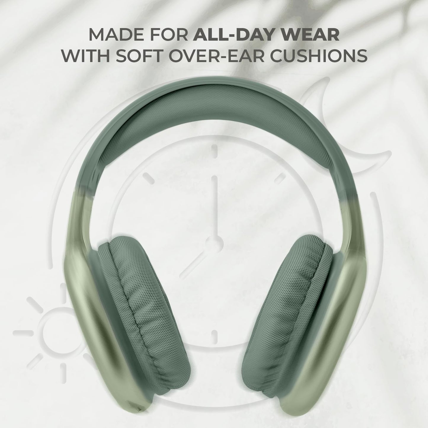 iJoy Ultra Wireless Over-Ear Bluetooth Headphones with Mic, Up to 10 Hours Playtime, Bluetooth Headset 33Ft Range with Backup AUX Cable & SD Slot, Wireless Headphones for Gaming, Work & Gym (Green)