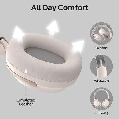 Monster Persona 3rd ANC Wireless Headphones, Noise Cancelling Headphones with Bluetooth 5.4, Foldable Lightweight Over Ear Headphone, Clear Talk, 70H Playtime, Dual Device Pairing, Comfort Fit, White