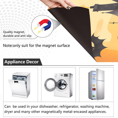 Halloween Castle Pumpkin Dishwasher Magnet Cover Panel,Magnetic Dishwasher Covers Refrigerator Sticker Decal Halloween Decorative Washing Machine Cover for Home Kitchen,23x26in