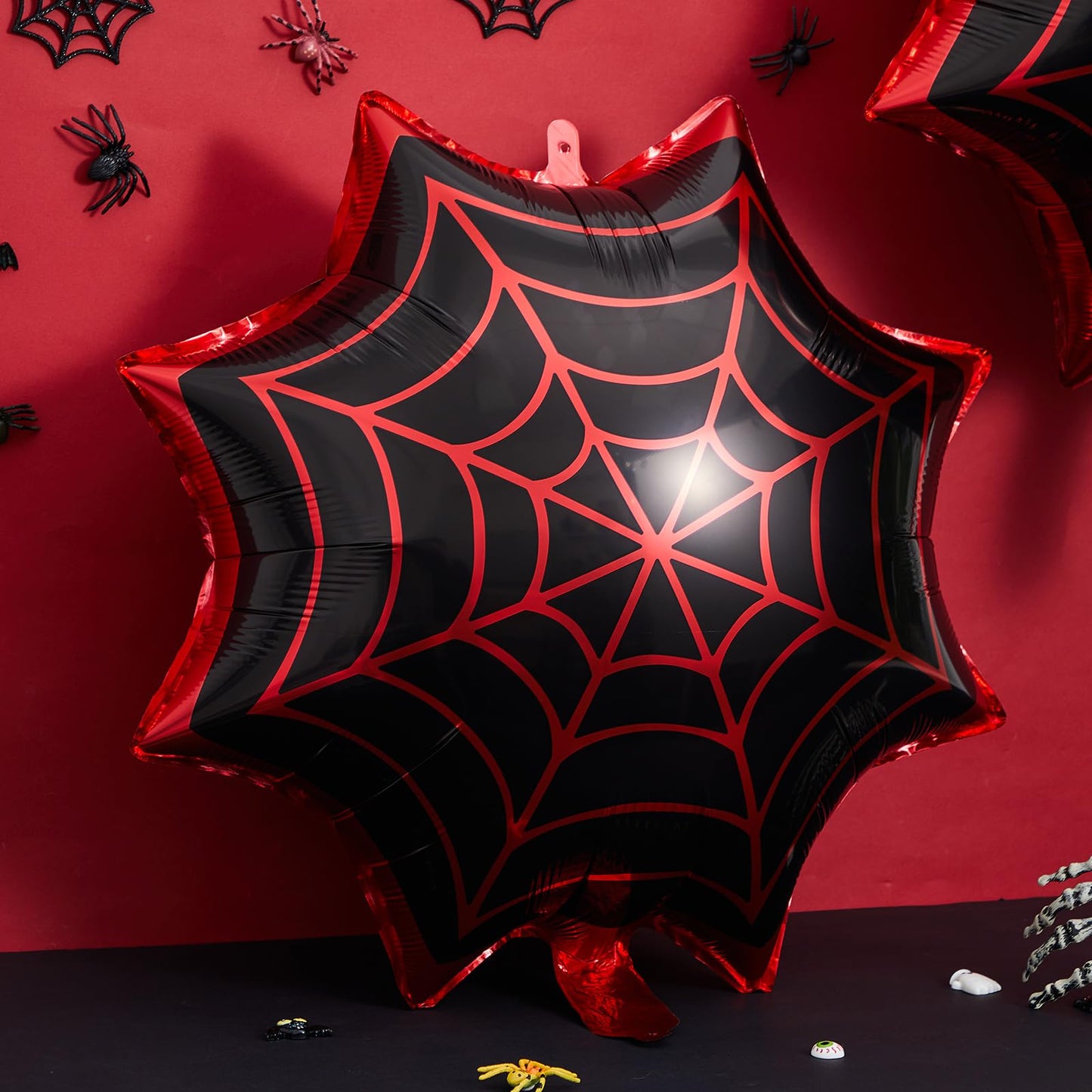 Soulchen 25" Spider Birthday Party Balloon Cartoon Characters Themed Party Decor Foil Large Spider Webs Balloons for Cartoon Carnival Theme Birthday Decorations(12 Pack,Black)