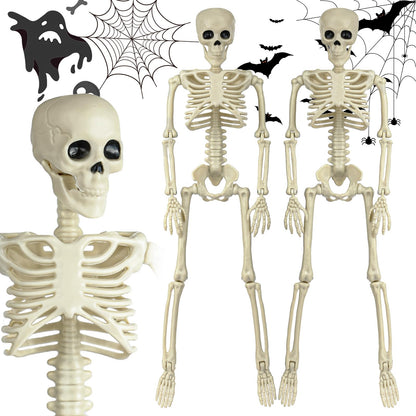 6 Packs Skeleton Halloween Decorations Outdoor with 16" Full Body Posable Joints Skeletons Decor, Halloween Party Decor Indoor, Garden Yard Lawn Graveyard Haunted House Props Spooky Party Decorations