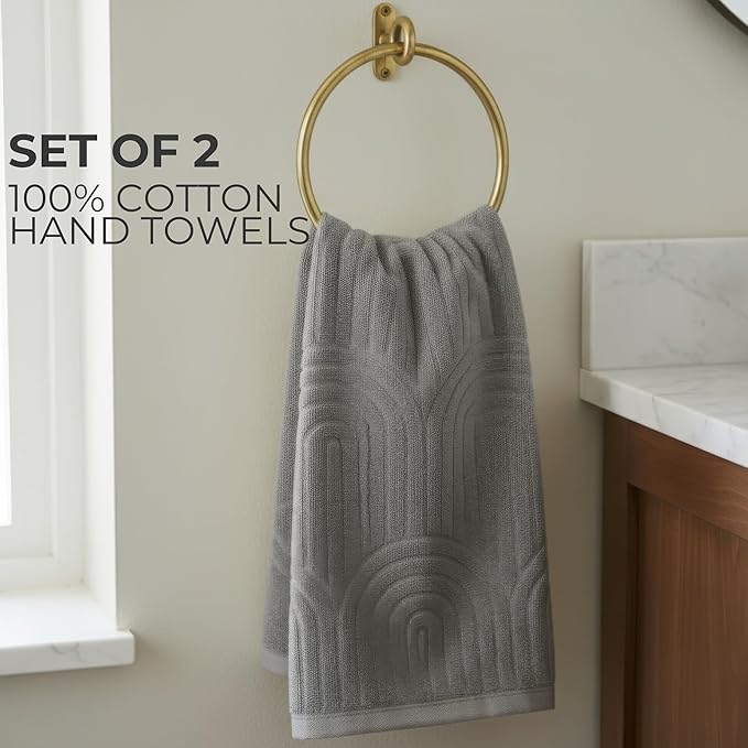 KIBAGA Decorative Hand Towels for Your Bathroom Or Kitchen – Luxurious Set of 2