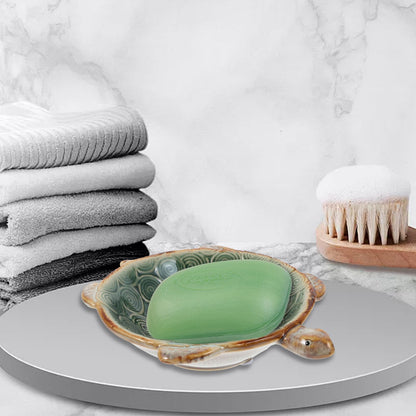 PACKOVE Ceramic Turtle Jewelry Plate Tray Organizer 6.69X5.11X1.57In for Rings Earrings Necklaces Bracelets Decorative Trinket Dish Desktop Storage