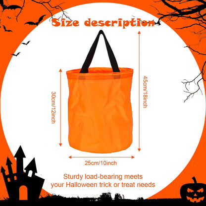 Shappy 2 Pcs LED Light Halloween Candy Bags Trick or Treat Light up Halloween Candy Bucket Multipurpose Reusable Goody Bucket for Holiday Party Supplies Favors(Orange)