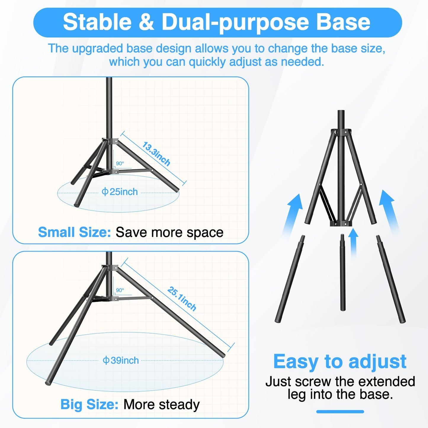 EMART T Shape Backdrop Stand 8.5x5ft, Adjustable Green Screen Photo Banner Holder with Water Bag and 4 Clamps Photography Background Support Kit for Parties, Photoshoot, Balloon