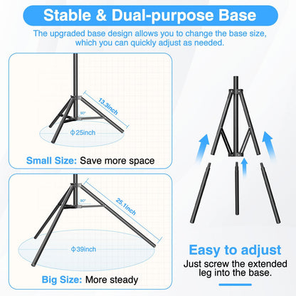 EMART T Shape Backdrop Stand 8.5x5ft, Adjustable Green Screen Photo Banner Holder with Water Bag and 4 Clamps Photography Background Support Kit for Parties, Photoshoot, Balloon
