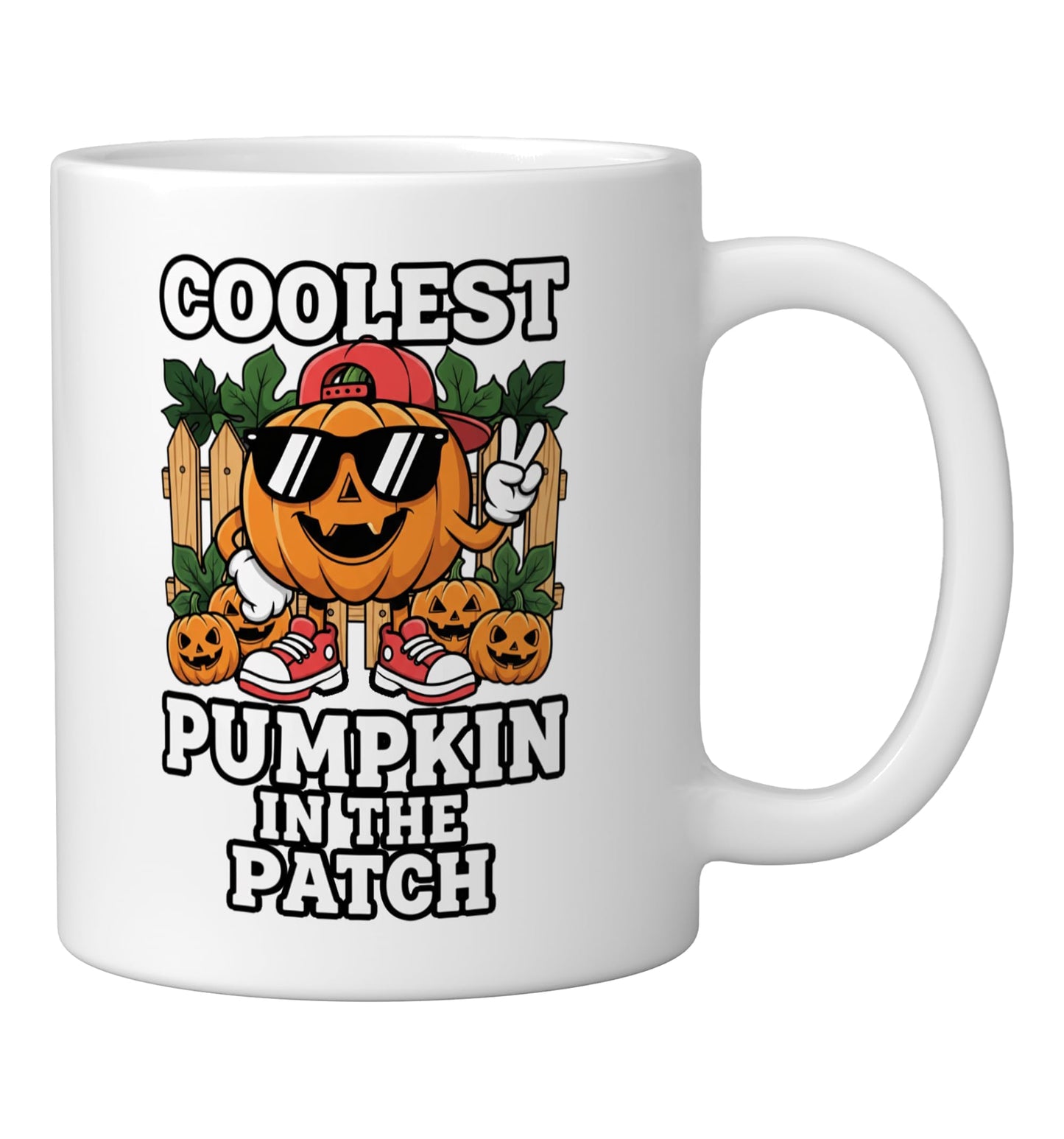 Halloween Coolest Pumpkin In The Patch, Pumpkin Patch Outt Ceramic Mug, White