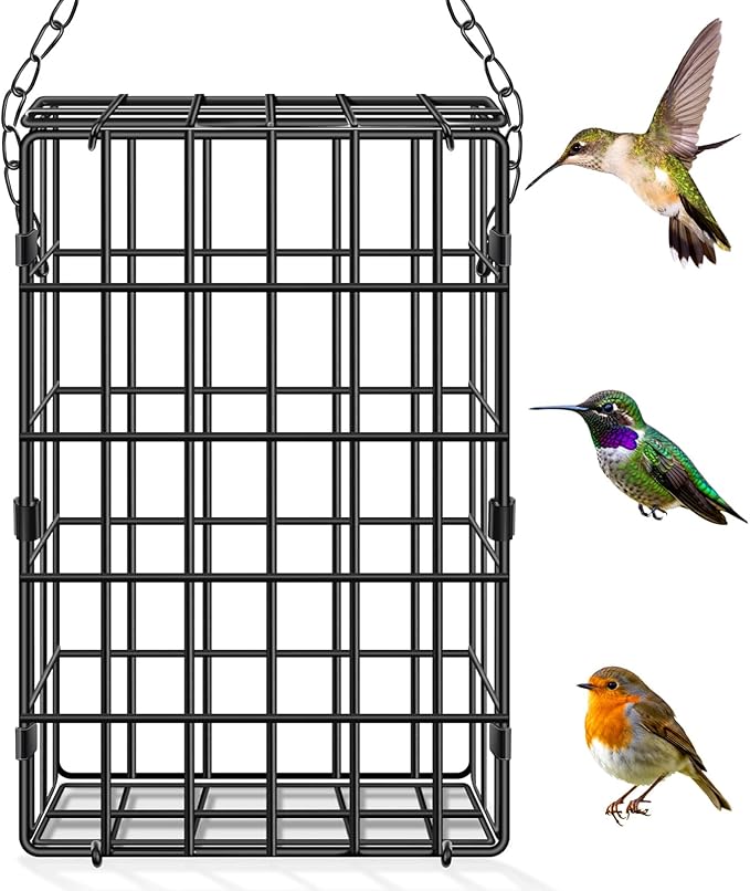 Harhana Reusable Metal Bird Nest Material Holder - Holds Cotton, Twigs & Pet Fur for 5 Bird Families
