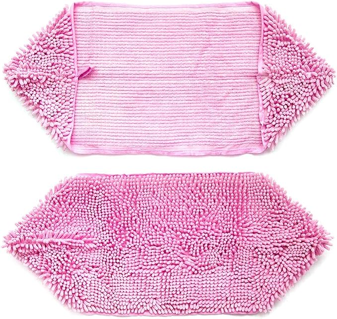 Dog Towel - Microfiber Super Shammy with Hand Pockets, Ultra Absorbent Quick Dry Pet Bath Towels for Small, Medium, Large Dogs and Cats (Medium, 24'' x 14'', Pink)