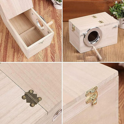 7.7" x4.7" Birds Nest Box Lovebird House Wood Parakeet Budgie Cockatiel Breeding Nest Box Cage Wood House for Finch Lovebirds Cockatiel Budgie Conure Parrot