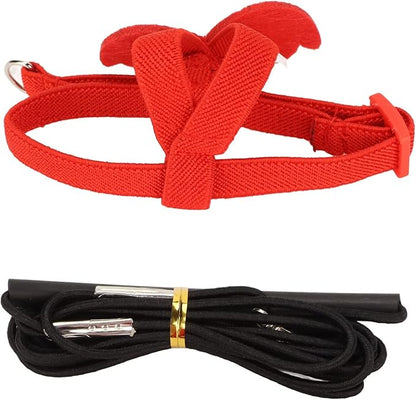 Zerodis Pet Bird Harness Leash, Lightweight Bird Flying Harness Anti Bite Bird Harness Leash for Parrots Pigeons Lovebird Red