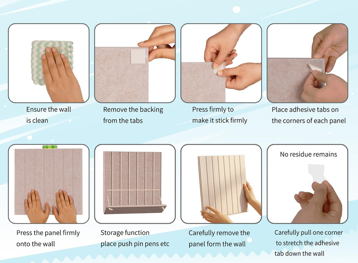 12 Pack Bulletin Boards 48" x 36" Alternative Cork Board for Office,Built-in Storage Device，Large Cork Boards for Walls ， Felt Wall Tiles, Contains Removable Security Stickers and PushPins (V-Gray)