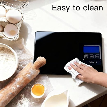 Food Scale with USB Rechargeable, Digital Kitchen Scale with 6 Units, High Precision to 0.04 oz /11lbs Capacity, Weight Range from 3g-5000g (Black)