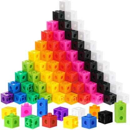 Jenaai 300 Pcs Counting Cubes, Plastic Connecting Blocks, Colorful Math Cubes, Math Manipulatives Classroom Learning Supplies, Preschool Learning Materials, Counting Toys(Classic Style)