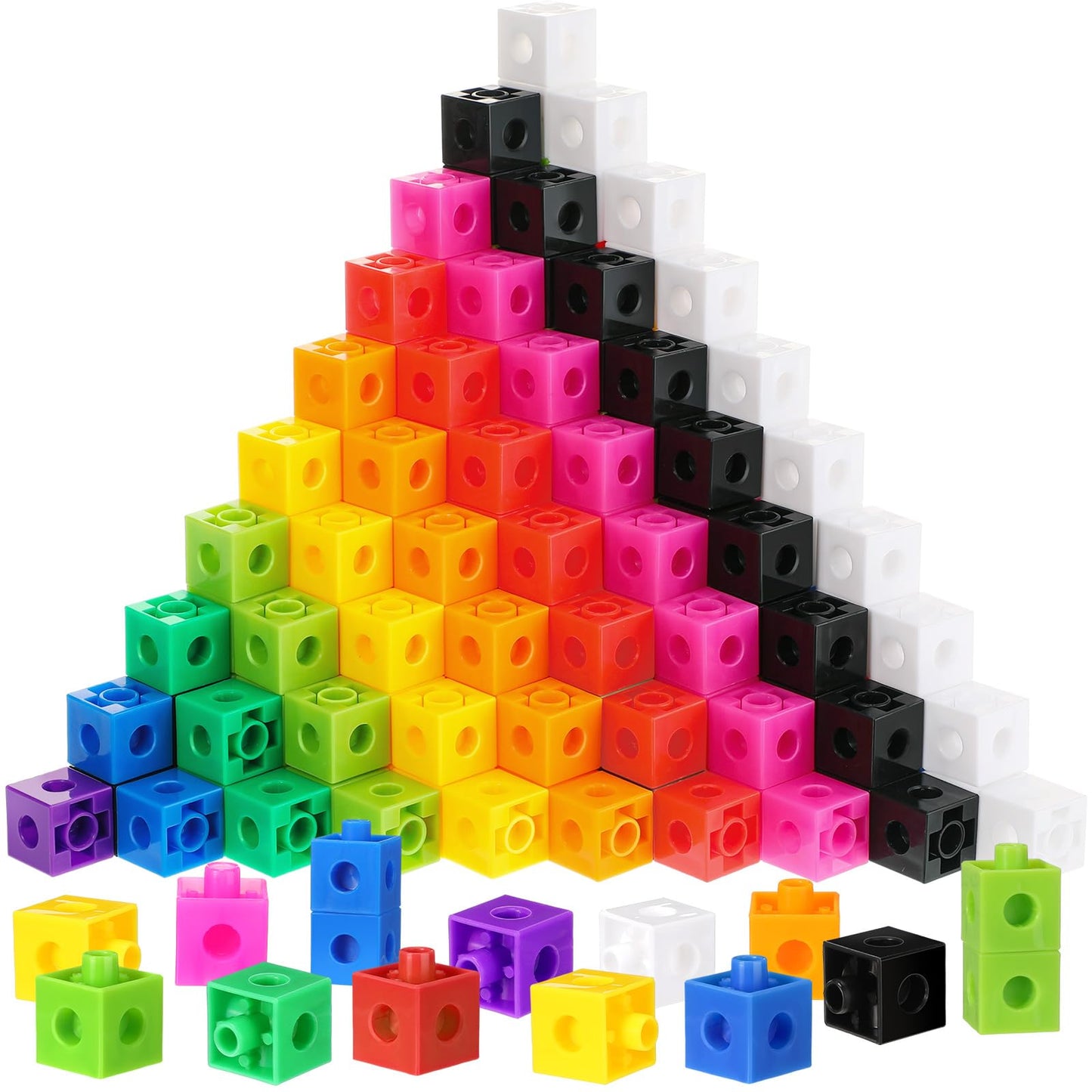Shappy 600 Pcs Math Cubes Educational Counting Toy Math Manipulatives Connecting Counting Cubes Blocks for Learning Classroom Homeschool Supplies(Classic)