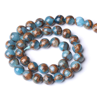 4MM 88PCS Lake Blue Cloisonne Craft Spacer Loose Beads for Jewelry Making DIY Bracelet
