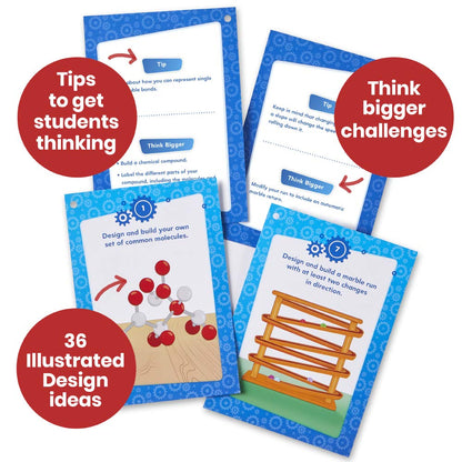 hand2mind Makerspace Task Cards, Grades 6-8, STEM Challenge Cards, STEM Classroom Centers, Makerspace Supplies, Middle School Science Classroom Supplies, STEM Kids Learning Activities