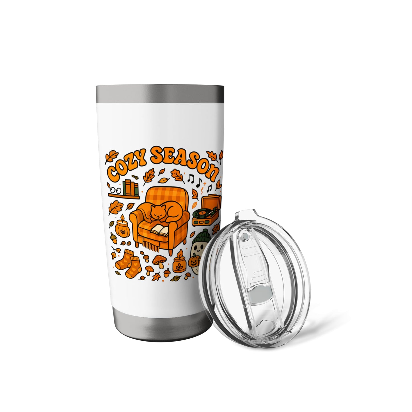 Halloween Cat Fall Cozy Season Stainless Steel Insulated Tumbler