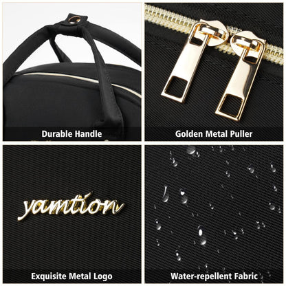 YAMTION Laptop Backpack for Women Bookbag School Backpack with Charger,Aesthetic Computer Backpacks for High School Teen Girls Office College Students Nursing Work,Mochila Mujer,Beige