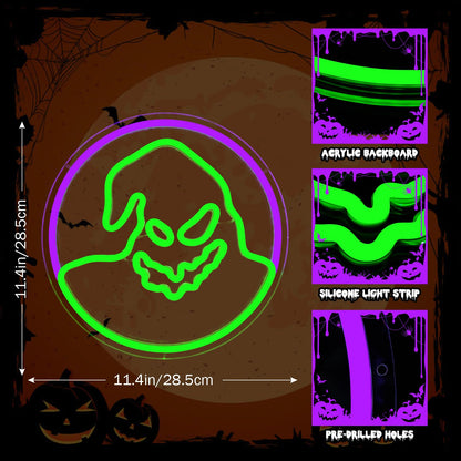 FuugZze Halloween Neon Sign Halloween Neon Lights for Bedroom Ghost Led Signs for Christmas Birthday Presents
