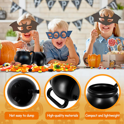 Baaxxango 12 PCS 15 oz Cauldron Mugs,Plastic Black Cauldron Pot Cups,Witches Brew Mug for Drinks,Halloween Party Favors,St Patricks Day Party Gift Supplies