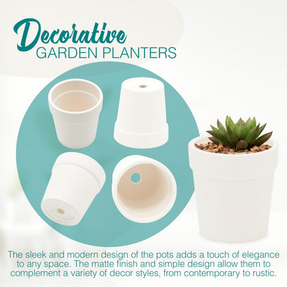 4E's Novelty Ceramic Flower Pots with Drainage Holes, 3.14", Pack of 12, Small Clay Garden Planters for Succulents, Cactus, Plants, DIY Easter Spring Craft Activity