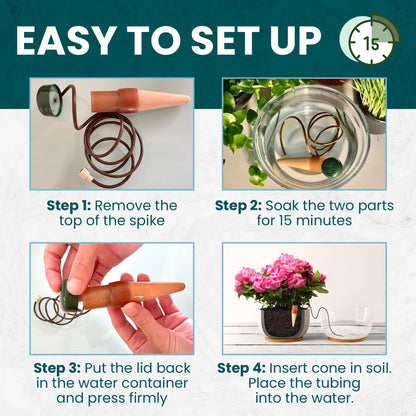 Blumat Classic Self-Watering Stakes - Prevents Overwatering and Underwatering for Healthy Growth While You are Away - Ideal for Indoor Plant Watering, 3 Pack, wo Adapter