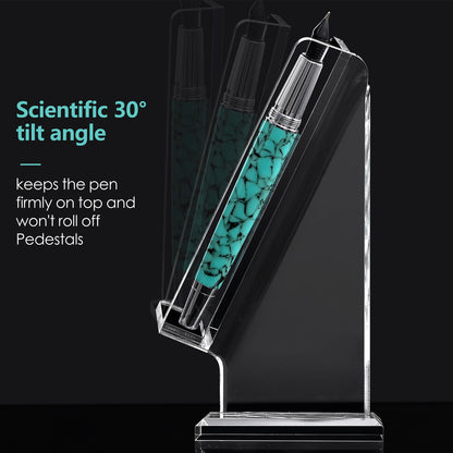 SANRUI Acrylic Pen Holder Desktop Display, Vertical Fountain Pen Pencil Stand Ballpoint Showholder, Clear Makeup Brush Rack, Paintbrush Drying Support Organizer Desk for Exhibitions,Office,Store Use