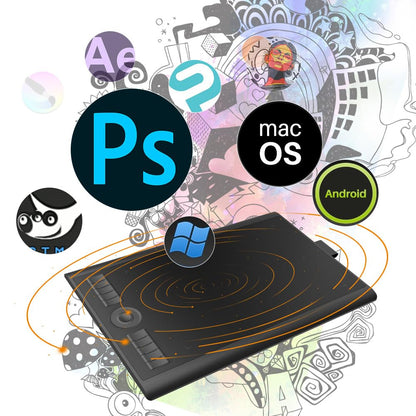 Drawing Tablet GAOMON M10K PRO 10 x 6.25 inches Large Graphic Tablet, Digital Art Tablet Supports Tilt & Radial Function with 10 Shortcut Keys, Battery-Free Stylus, Work with Mac, Windows & Android