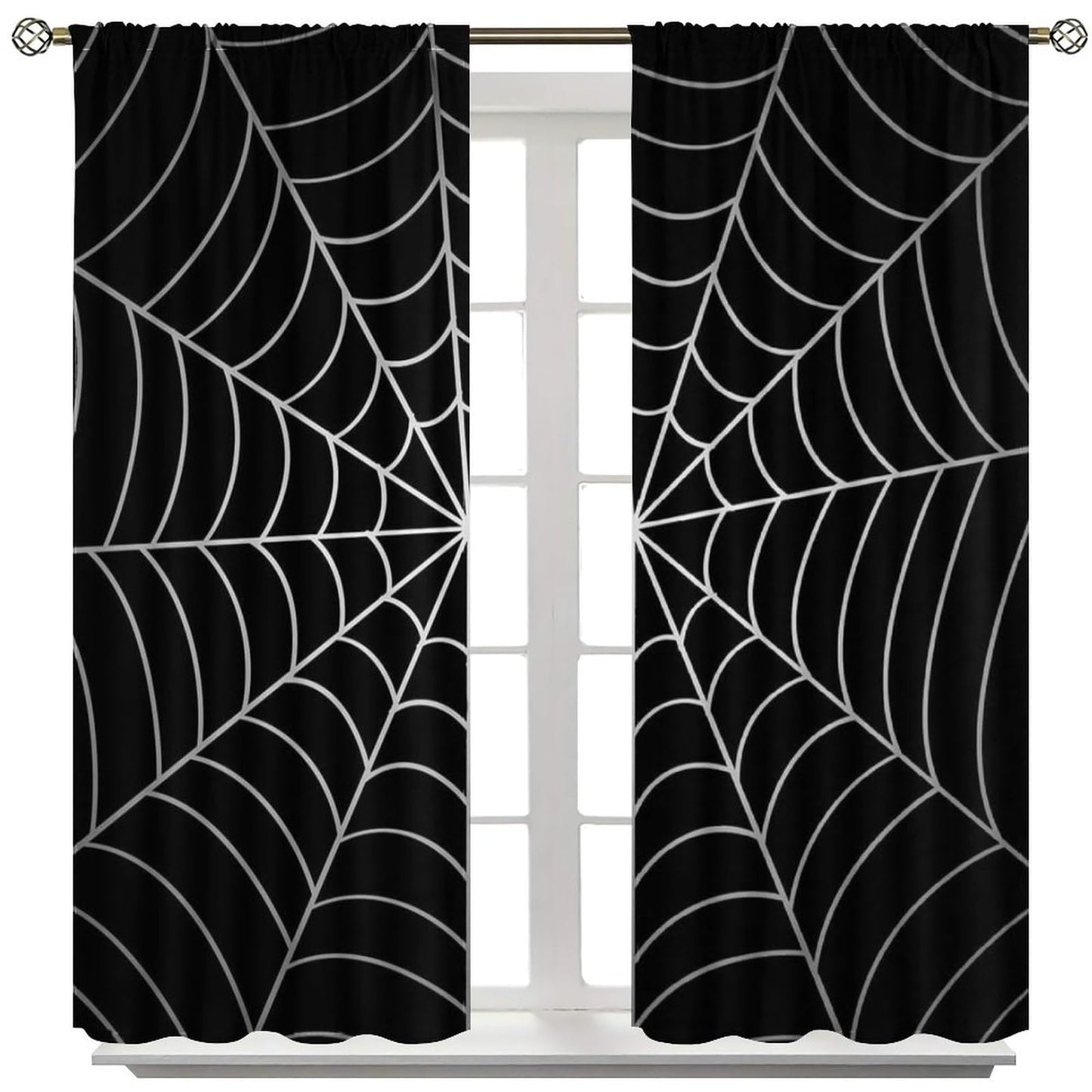 Yearn Jear Super Hero Spider Web Boys Black Window Curtains for Kids Baby Room Bedroom Home Office Decor Decorations 42 x 45 Inch Decor