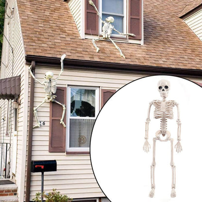 Tvoip 2 Packs Halloween Skeletons, Halloween Hanging Skeleton Decoration 16” Posable Skeleton Halloween Decoration Full Body Posable Joints Skeletons Halloween Decorations Outdoor Indoor